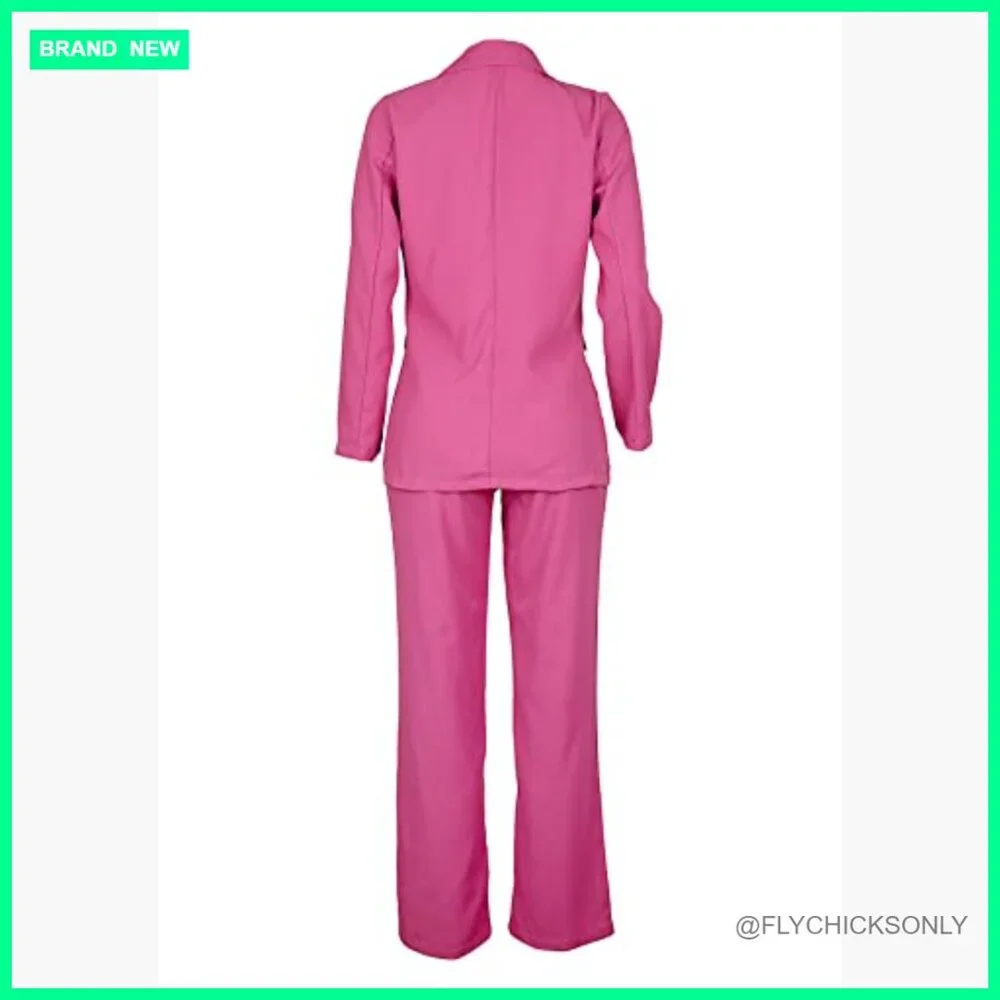 Long Sleeve Blazer and Slim Fit Pants Set Business Outfits - Picture 5 of 7